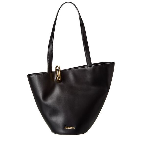 Jacquemus The Bambola Medium Leather Tote, Black - Picture 1 of 5